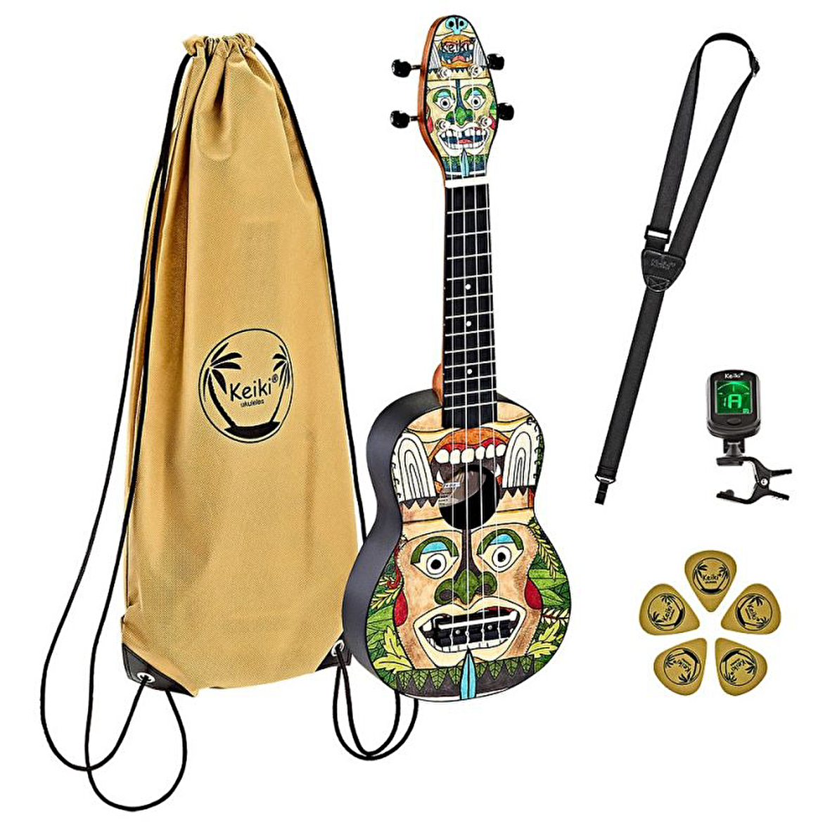 Ortega K2-TM Keiki Sopranino Ukulele Set (Totem)